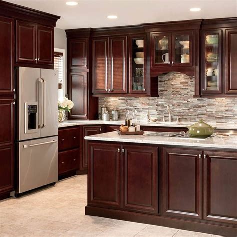 dark brown cherry cabinets